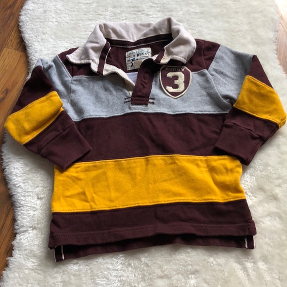 The Children's Place Other - Boys rugby style pullover long sleeve top 3T